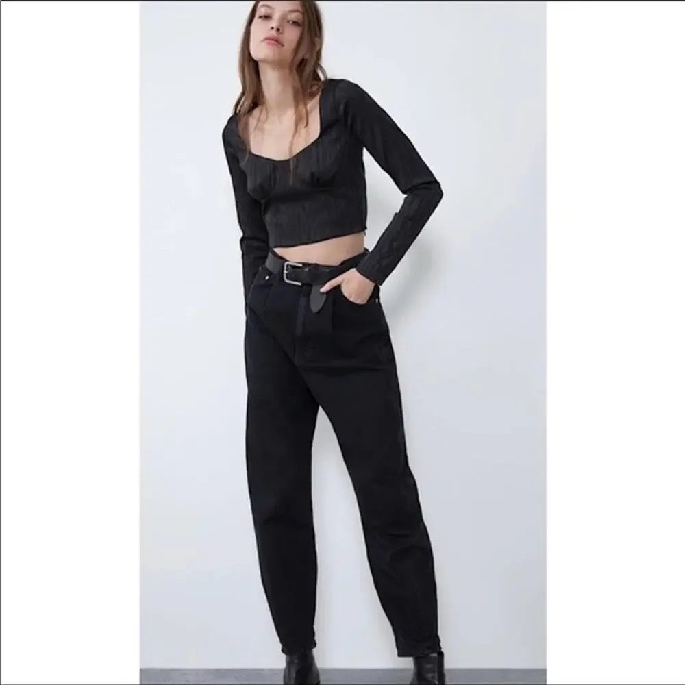 Zara sweetheart cropped top size L
